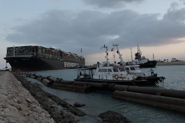 stranded ship ever given one of the world s largest container ships is seen after it ran aground in suez canal egypt march 28 2021 photo reuters stranded ship ever given one of the world s largest container ships is seen after it ran aground in suez canal egypt march 28 2021 photo reuters
