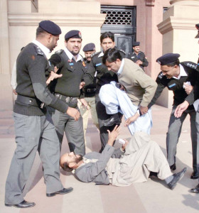 college autonomy demo police repel angry students at assembly door college autonomy demo police repel angry students at assembly door