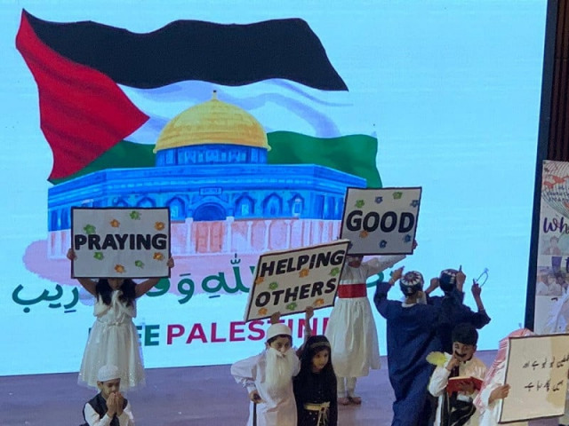 students advocate for peace and denounce violence affecting innocent lives in palestine in the federal capital photo express