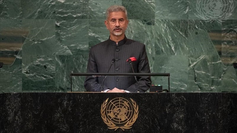 subrahmanyam jaishankar foreign minister of india addressing 77th session of un general assembly photo anadolu agency file