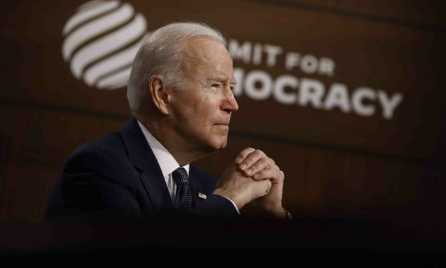 us president joe biden delivers opening remarks for the virtual summit for democracy in the south court auditorium on december 9 in washington dc photo afp us president joe biden delivers opening remarks for the virtual summit for democracy in the south court auditorium on december 9 in washington dc photo afp