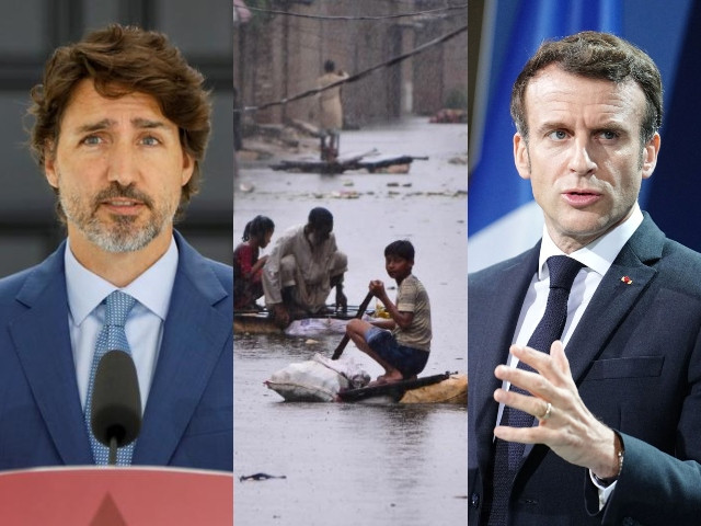 canadian prime minister justin trudeau l and france s president emmanuel macron r