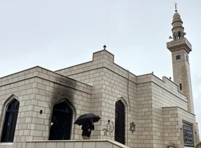 israeli settlers torch west bank mosque deface walls with racist slogans