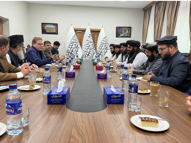 a view of the pakistani and afghan delegations meeting on december 24 in kabul photo courtesy x