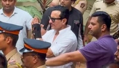 saif ali khan makes first public appearance after stabbing incident actor discharged within 5 days