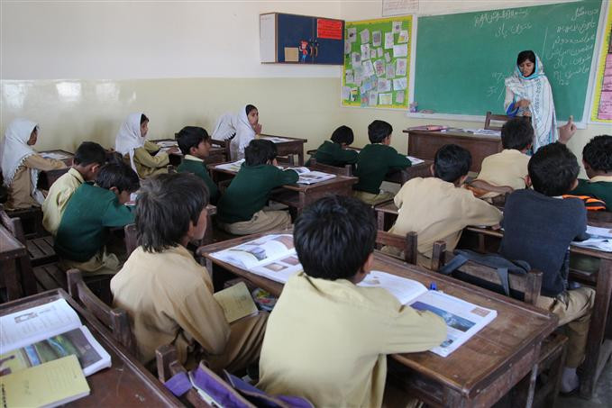 picture shows students in a classroom at a school operated by the citizens foundation in badin district of sindh photo courtesty tcf