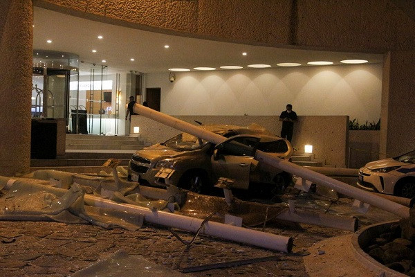 a car damaged during a quake is pictured at the hotel emporio in acapulco mexico september 7 2021 photo reuters