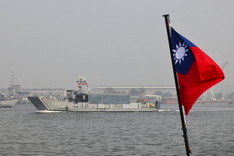 a taiwan flag is seen during a navy drill ahead of the lunar new year in kaohsiung taiwan january 27 2021 photo reuters