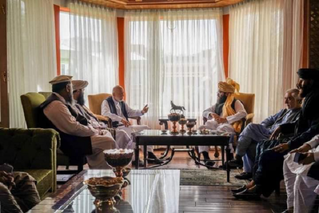 a taliban delegation led by senior leader of the haqqani network group anas haqqani met former afghan president hamid karzai photo express a taliban delegation led by senior leader of the haqqani network group anas haqqani met former afghan president hamid karzai photo express