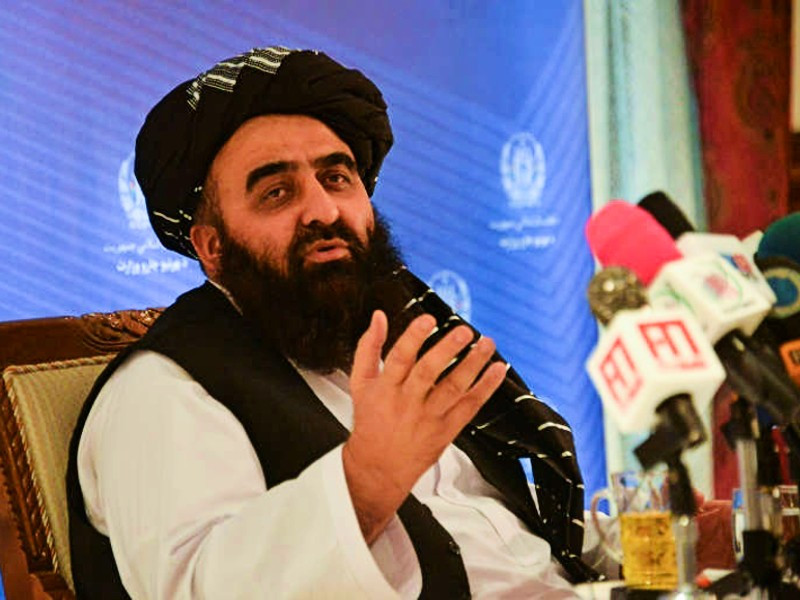 afghanistan s acting foreign minister amir khan muttaqi pictured at the foreign ministry in kabul on september 14 2021 says the taliban seek positive relationships with the world photo afp file