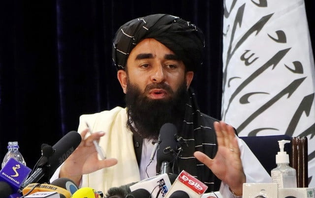 taliban spokesman zabihullah mujahid speaks during a news conference in kabul afghanistan august 17 2021 photo reuters taliban spokesman zabihullah mujahid speaks during a news conference in kabul afghanistan august 17 2021 photo reuters