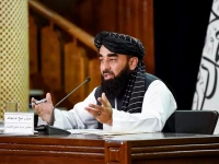 taliban spokesman zabihullah mujahid at a news conference in kabul afghanistan photo afp