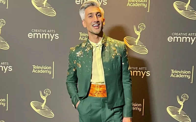 queer eye star tan france dons mohsin naveed ranjha design at 74th creative arts emmy awards queer eye star tan france dons mohsin naveed ranjha design at 74th creative arts emmy awards