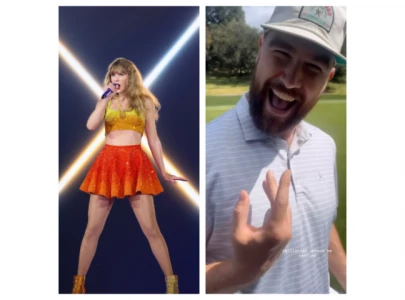 taylor swift dazzles in chiefs colours serenades travis kelce on eras tour in paris