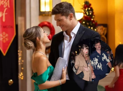 taylor swift and travis kelce inspire new lifetime holiday movie christmas in the spotlight