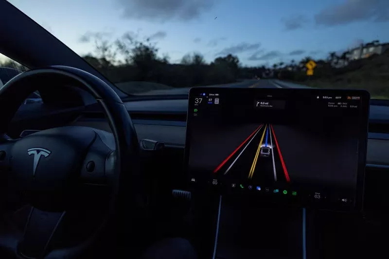 a tesla model 3 using the full self driving beta software fsd while navigating a city road in encinitas california us february 28 2023 photo reuters a tesla model 3 using the full self driving beta software fsd while navigating a city road in encinitas california us february 28 2023 photo reuters