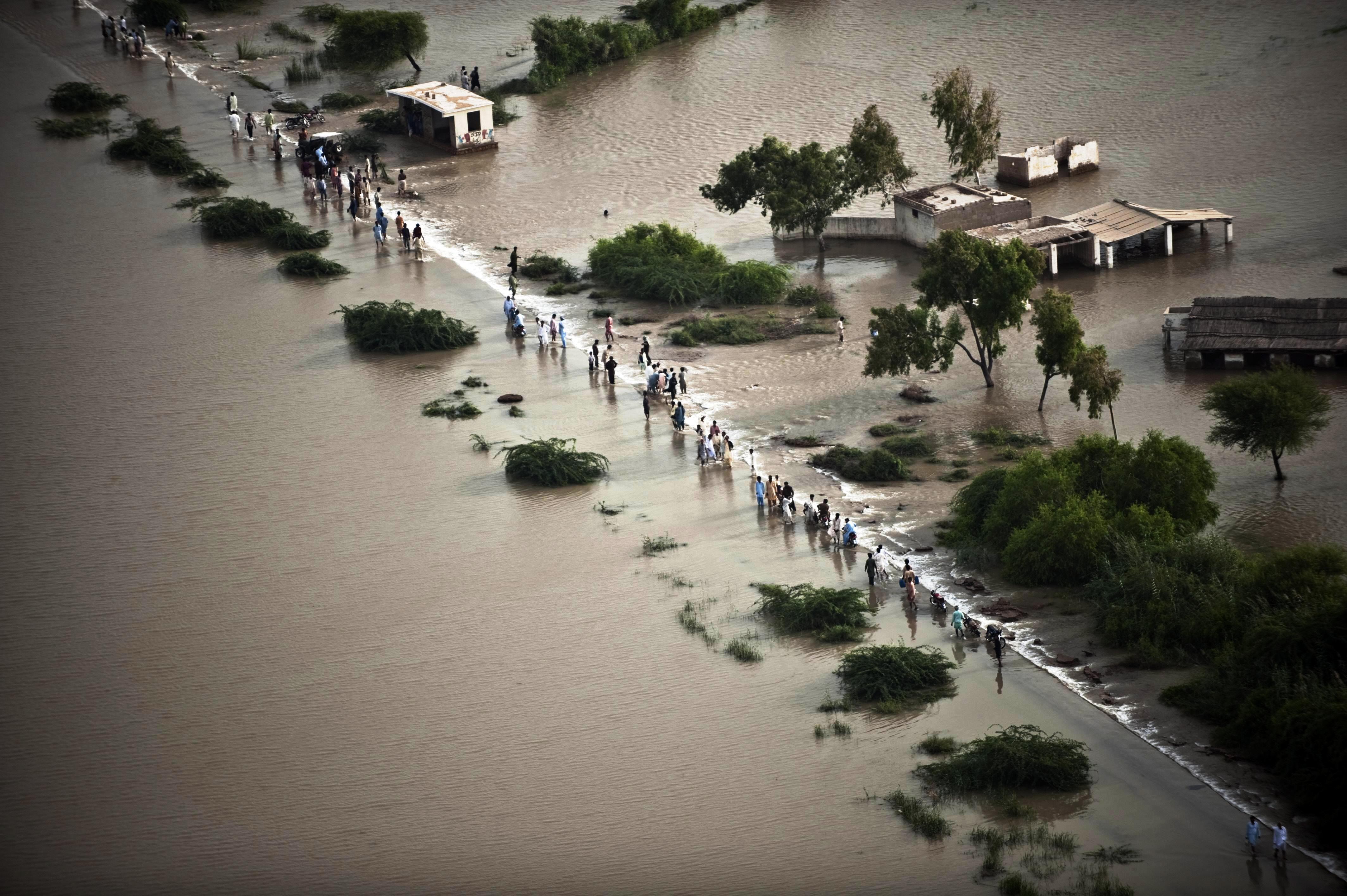 strike observed by flood victims