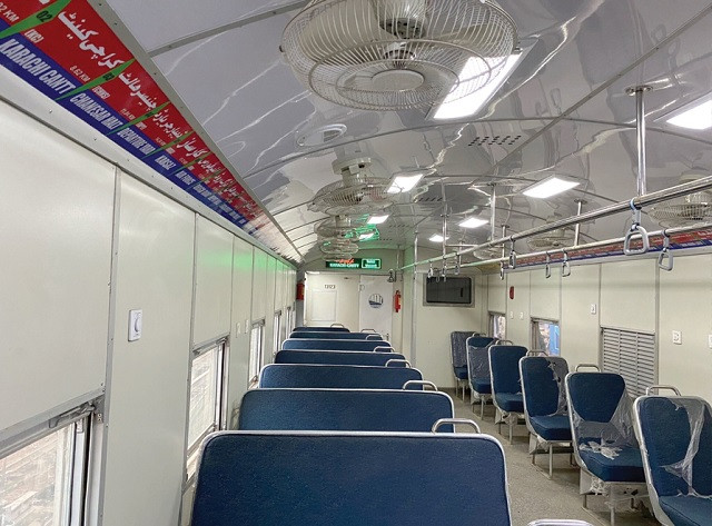 The sleek metal-framed seats, fans circulating cool air and huge LCDs in the train took the filmmaker and her friends by surprise. They found the Dhabeji Express too good to be true with its pristine interior - not a single loose bolt or broken window. PHOTOS: EXPRESS