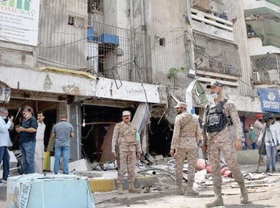 three killed five injured in blast in karachi