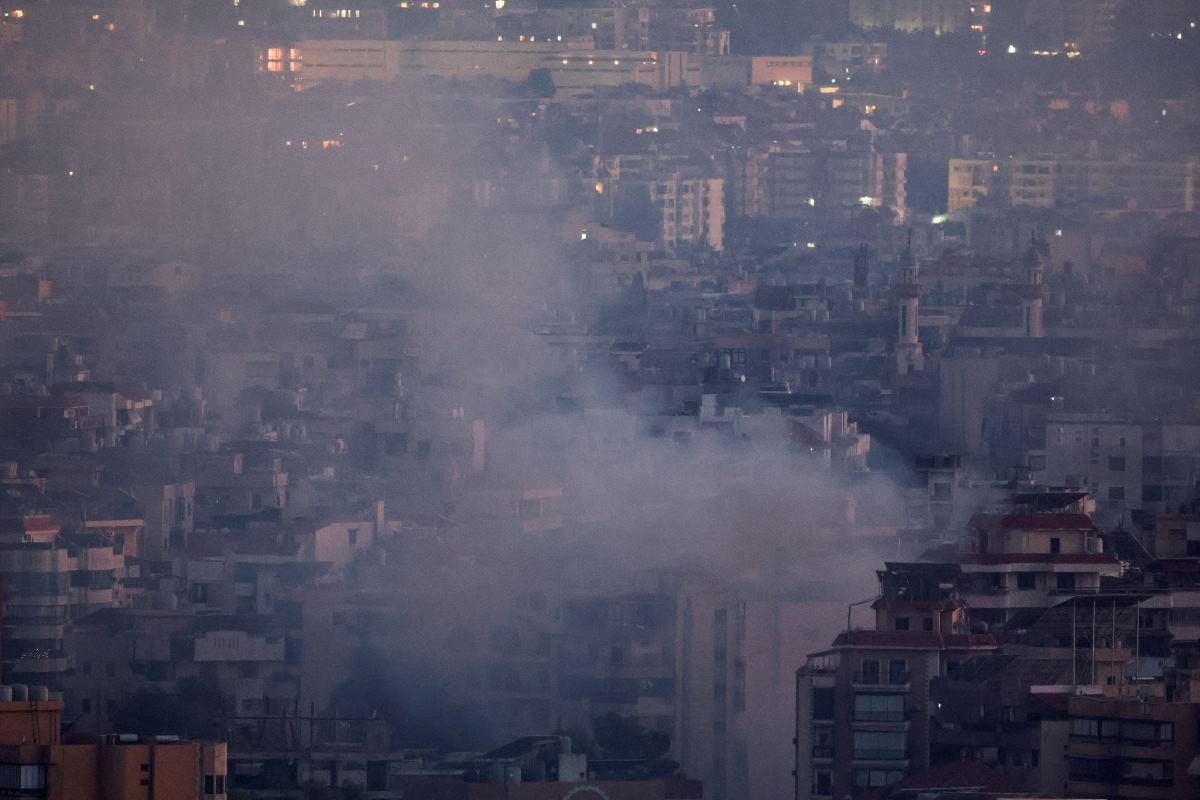 smoke billows over beirut s southern suburbs after a strike amid ongoing hostilities between hezbollah and israeli forces as seen from sin el fil lebanon on september 29 2024 photo reuters