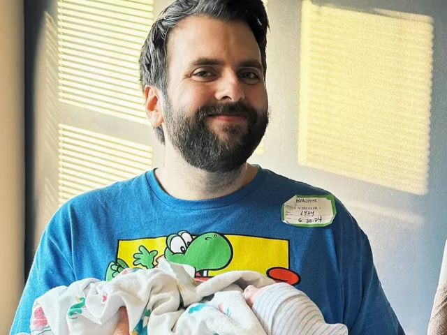 david allen poses with newborn baby photo david allen instagram