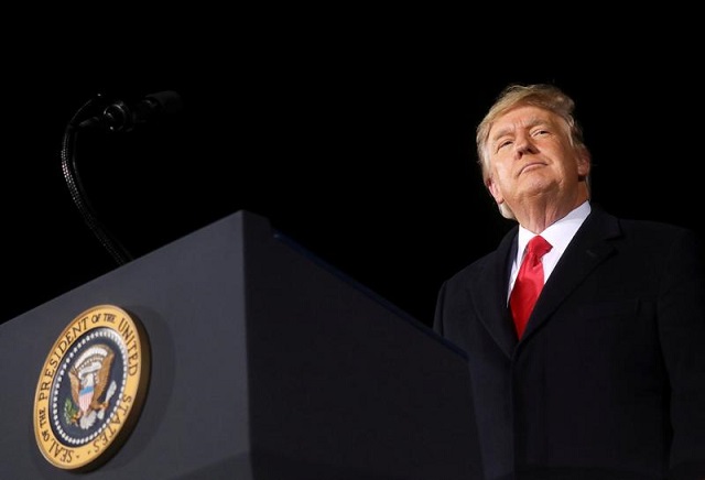 us president donald trump addresses a campaign rally in dalton georgia us on the eve of the run off election to decide both of georgia s senate seats january 4 2021 photo reuters