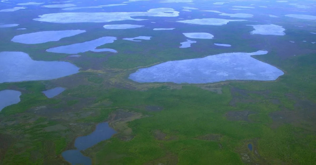 an aerial view shows thermokarst lakes outside the town of chersky in northeast siberia august 28 2007 photo reuters an aerial view shows thermokarst lakes outside the town of chersky in northeast siberia august 28 2007 photo reuters
