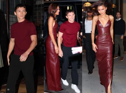 zendaya and tom holland sport matching maroon outfits on nyc date night as he promotes bero