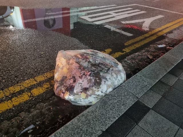 a plastic bag carrying what appeared to be trash that crossed inter korean border with a balloon is pictured in seoul june 2 2024 photo reuters
