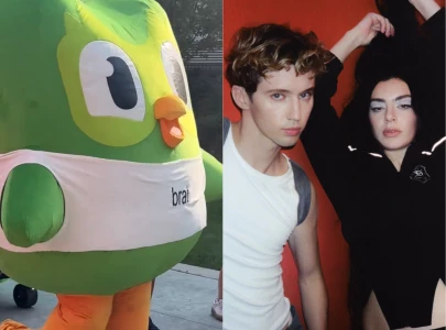 duolingo bird wears brat shirt to charli xcx and troye sivan s sweat tour opening night