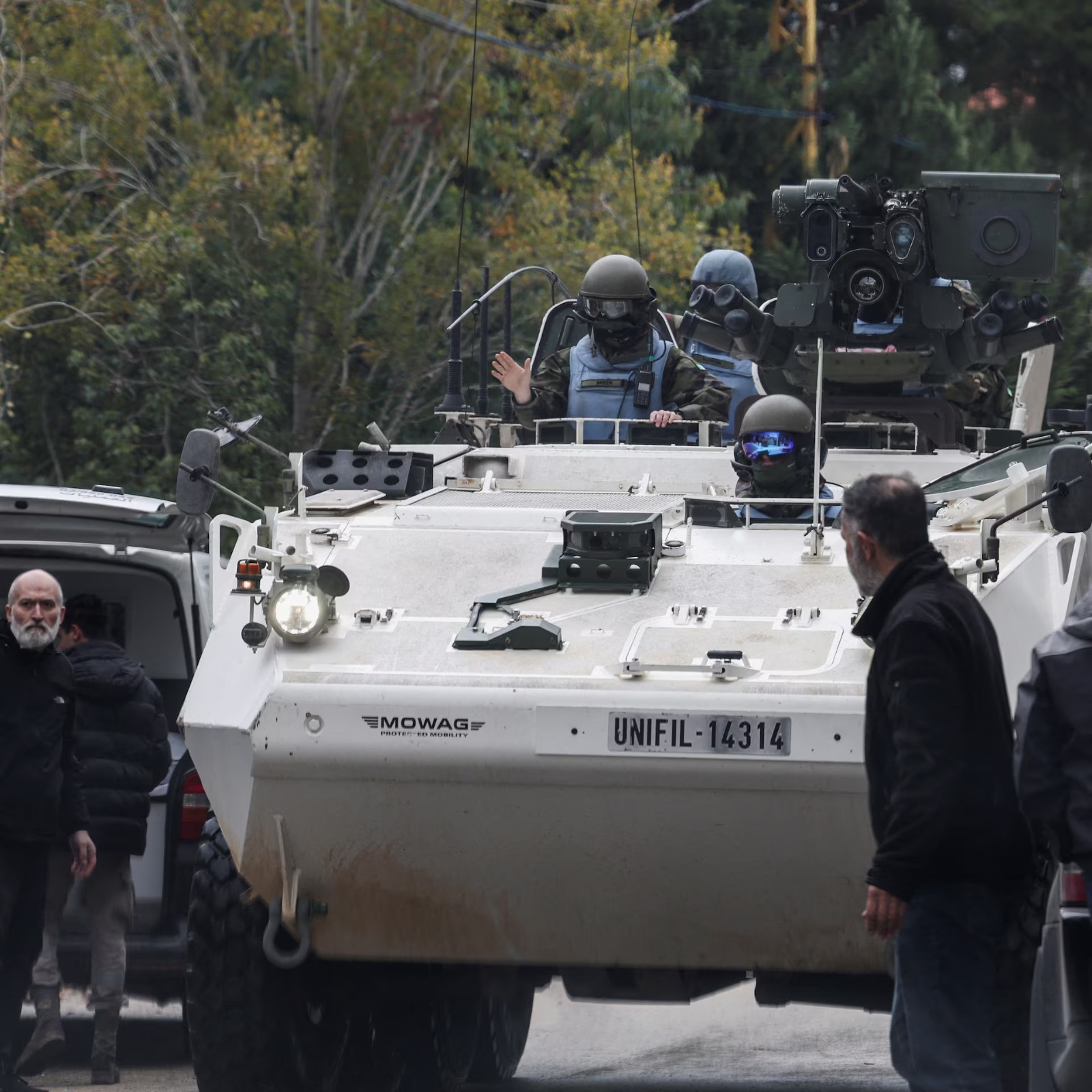 un peacekeeper unifil vehicle drives in bent jbeil after a ceasefire between israel and hezbollah took effect southern lebanon on november 27 2024 photo reuters