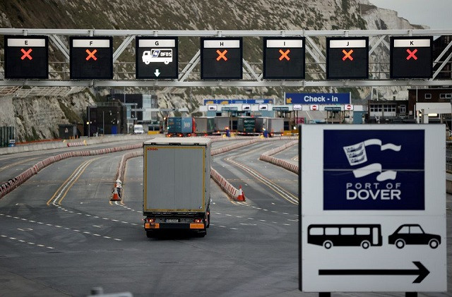 a truck drives towards the entrance to the port of dover following the end of the brexit transition period in dover britain january 15 2021 photo reuters