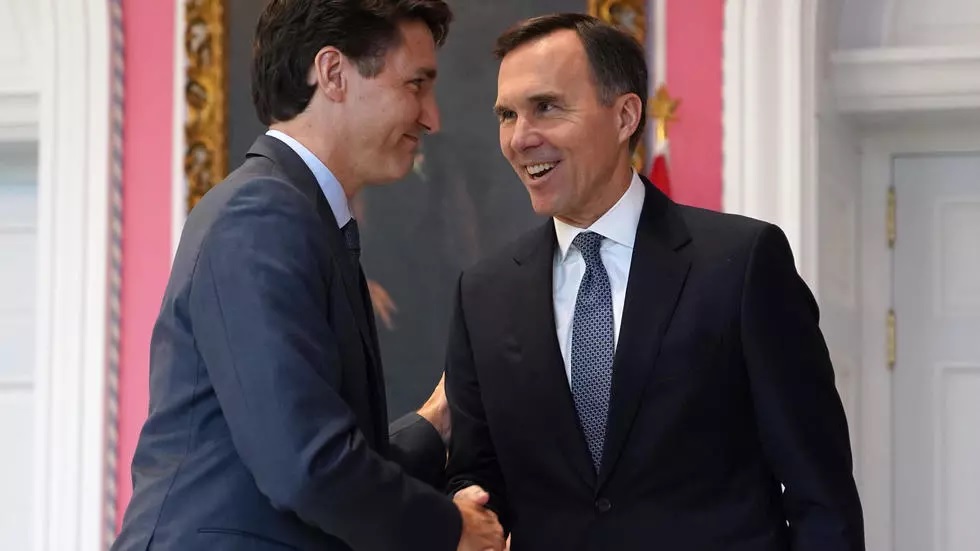 candian prime minister justin trudeau and and finance minister bill morneau are seen in ottawa photo afp