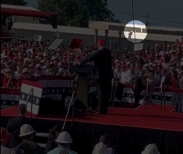 the video shows a person on the roof of the building adjacent to where trump was speaking photo screengrab instagram foxnews