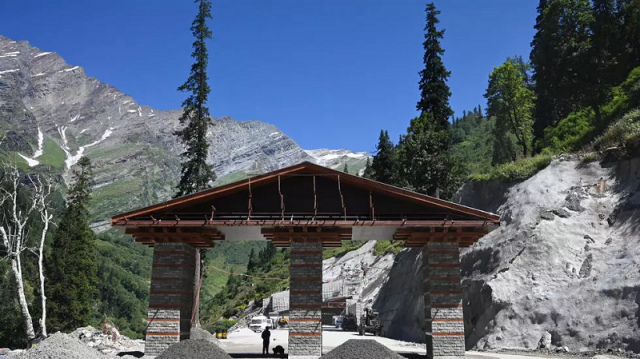 a gate for the tunnel project is seen under construction last month near solang in india s northern himachal pradesh state photo afp file a gate for the tunnel project is seen under construction last month near solang in india s northern himachal pradesh state photo afp file