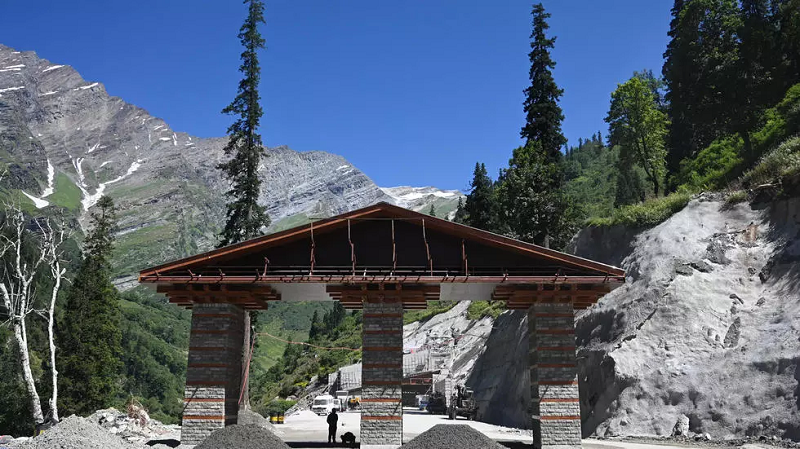 a gate for the tunnel project is seen under construction last month near solang in india s northern himachal pradesh state photo afp file