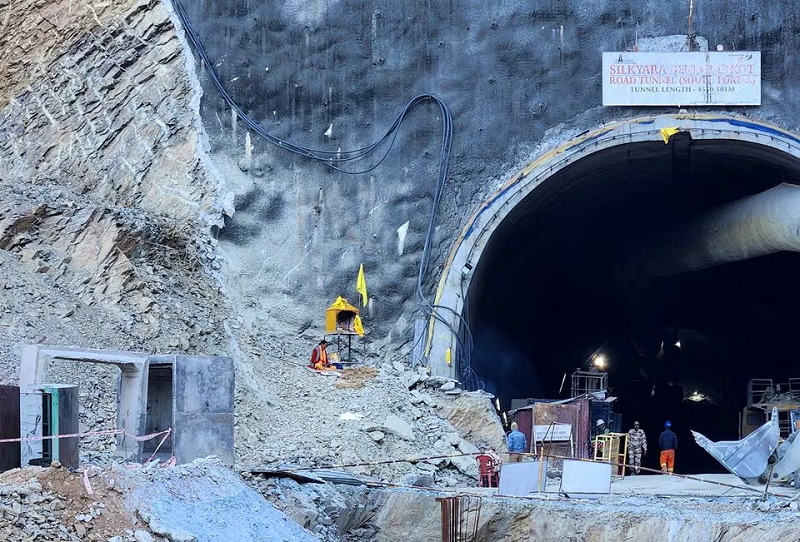 the tunnel where workers are trapped in uttarkashi in the northern state of uttarakhand india november 21 2023 reuters photo reuters