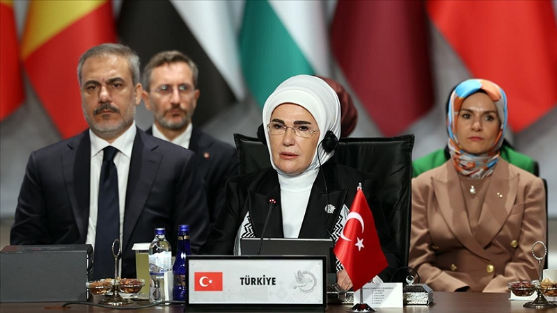 emine erdogan hosted the summit one heart for palestine with other first spouses from around the world photo anadolu agency
