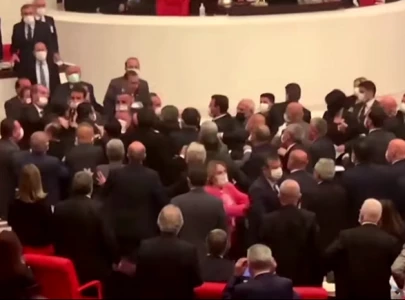 watch massive brawl breaks out in turkey s parliament during budget debate