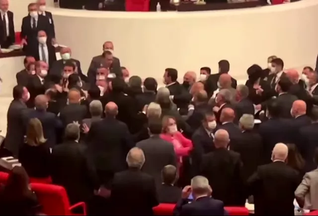watch massive brawl breaks out in turkey s parliament during budget debate watch massive brawl breaks out in turkey s parliament during budget debate