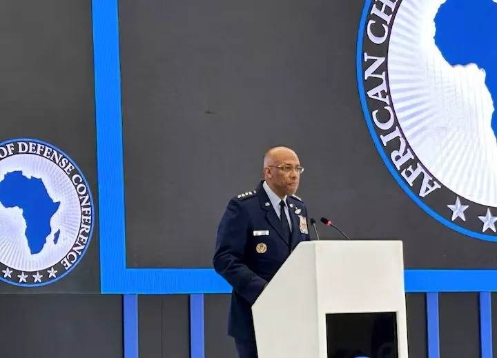 us air force general cq brown chairman of the joint chiefs of staff speaks at a conference in gaborone botswana on june 25 2024 photo reuters us air force general cq brown chairman of the joint chiefs of staff speaks at a conference in gaborone botswana on june 25 2024 photo reuters
