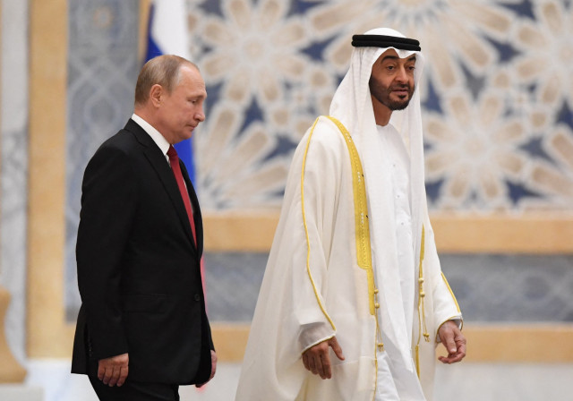 united arab emirates president on tuesday will visit his russian counterpart vladimir putin photo afp file united arab emirates president on tuesday will visit his russian counterpart vladimir putin photo afp file