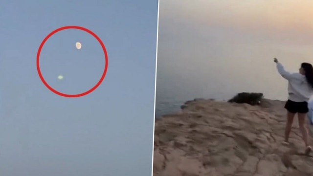 ufo spotted in ibiza tourists capture mysterious light