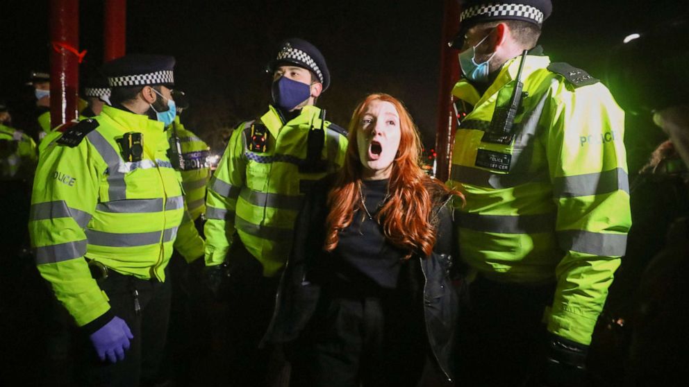 patsy stevenson   pictured being handcuffed and arrested by male officers photos reuters