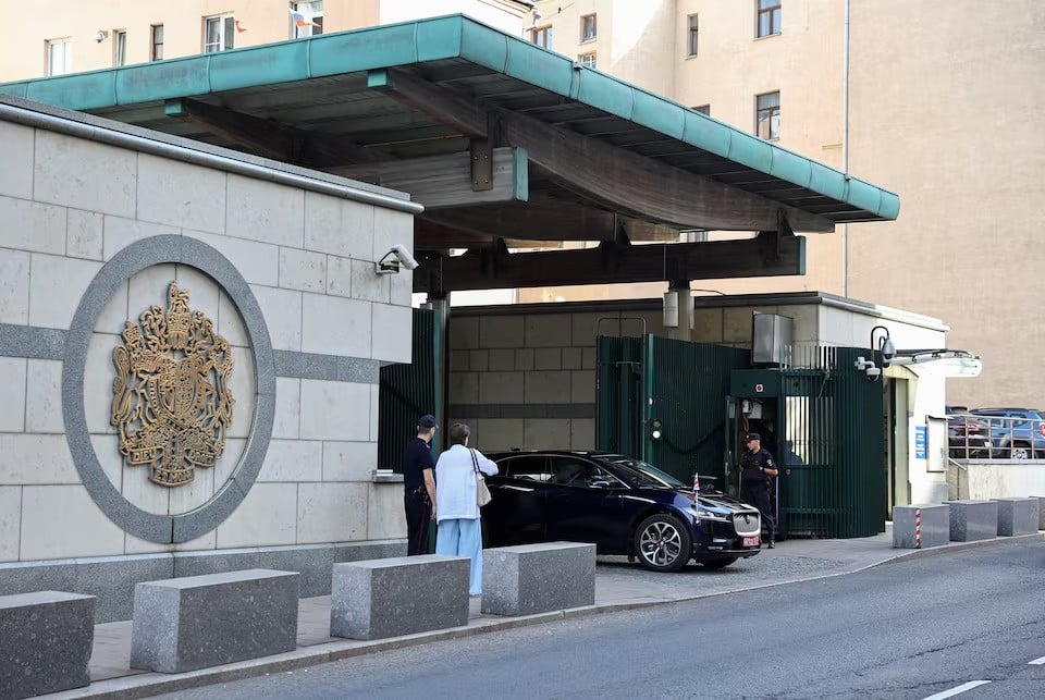 a car of the british ambassador drives out of the embassy in moscow russia on september 13 2024 photo reuters