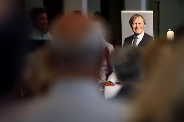 a service of reflection is held in memory of british mp david amess who was stabbed to death during a meeting with constituents at the church of st michael s and all angels in leigh on sea britain october 17 2021 photo reuters a service of reflection is held in memory of british mp david amess who was stabbed to death during a meeting with constituents at the church of st michael s and all angels in leigh on sea britain october 17 2021 photo reuters