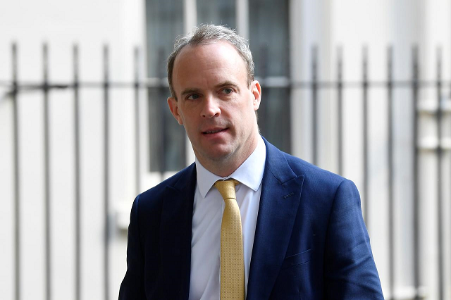 britain s secretary of state for foreign affairs dominic raab leaves downing street in london following the outbreak of the coronavirus disease covid 19 london britain may 11 2020 photo reuters britain s secretary of state for foreign affairs dominic raab leaves downing street in london following the outbreak of the coronavirus disease covid 19 london britain may 11 2020 photo reuters