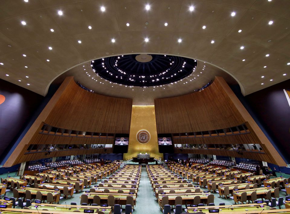 the un general assembly hall is empty before the start of the sdg moment event as part of the un general assembly 76th session general debate at united nations headquarters in new york us september 20 2021 photo reuters