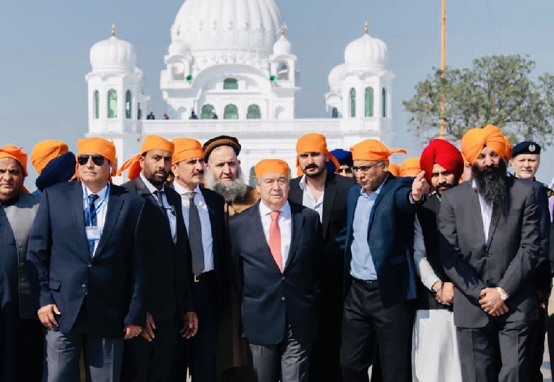 un secretary general antonio guterres arrived in kartarpur to pay respects at the gurdwara darbar sahib photo fo file