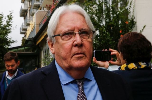 martin griffiths united nations special envoy for yemen arrives to attend the closing plenary of the fourth meeting of the supervisory committee on the implementation of the prisoners exchange agreement in yemen in glion switzerland september 27 2020 photo reuters